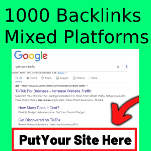 1000 Backlinks from Mixed Platforms – All in One SEO Service