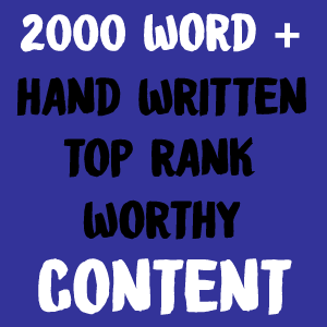 2000 Words Plus Hand Written Top Rank Worthy Content