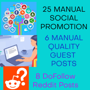 25 High DA Social Shares + 6 Quality Mixed Guest Posts + 8 Powerful Reddit Posts