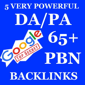 5 Super Powerful PA and DA 65 Plus Rank Pushing PBN Backlinks