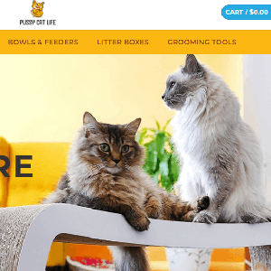 Premium Cats Dropshipping wordpress website Pussycatlife.com for sale