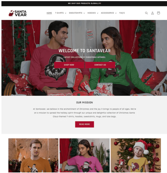 Shopify Print-On-Demand Christmas Store