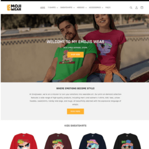 Shopify Print-On-Demand Emojis Apparel Store