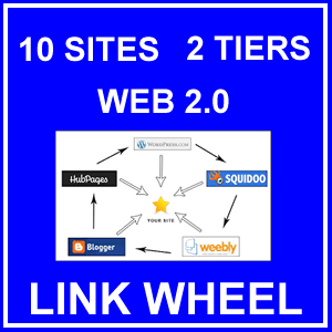 10 Site Two Tier New Web 2.0 Link Wheel Backlinks for $30